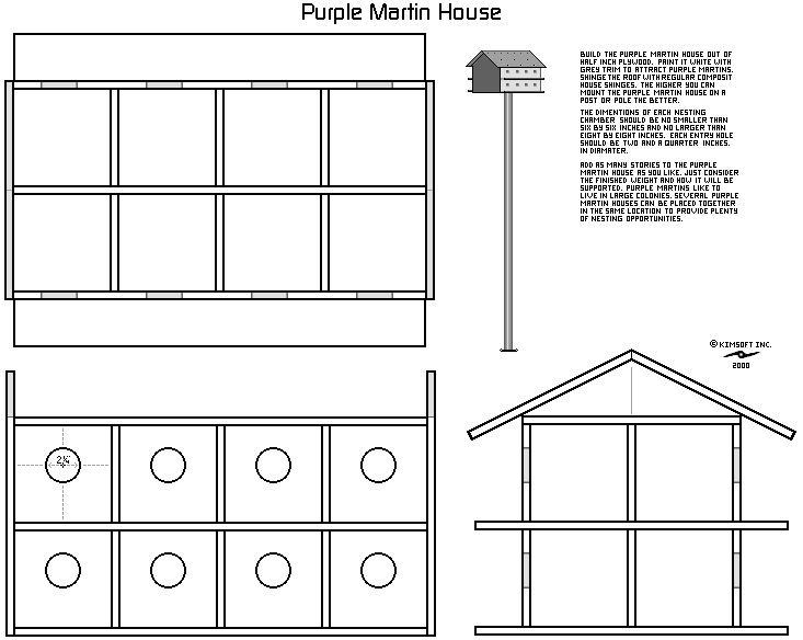 Purple Martin Bird House Building Plans