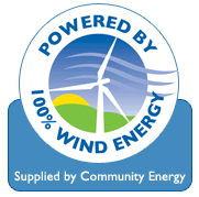 This website is Powered by 100% Wind Energy / Supplied by Community Energy