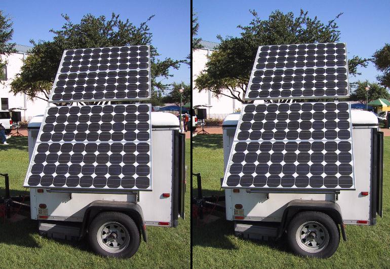 Stereo Picture - Solar Power Unit for the Public Address System used by the Musicians.