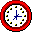 Round Red Clock